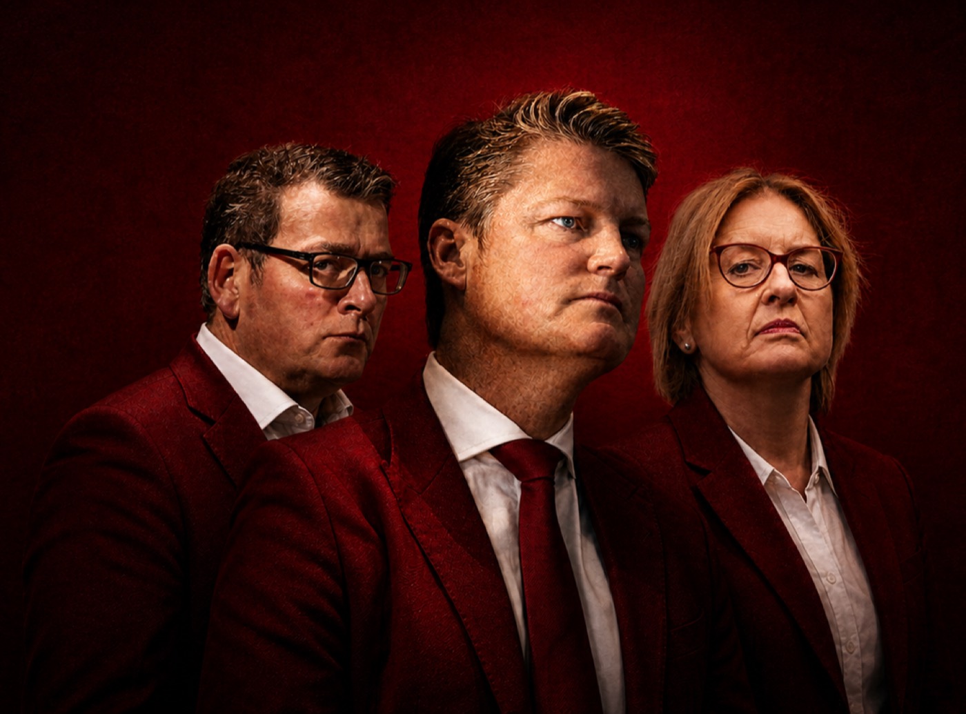 Daniel Andrews, Ben Carroll and Jacinta Allan